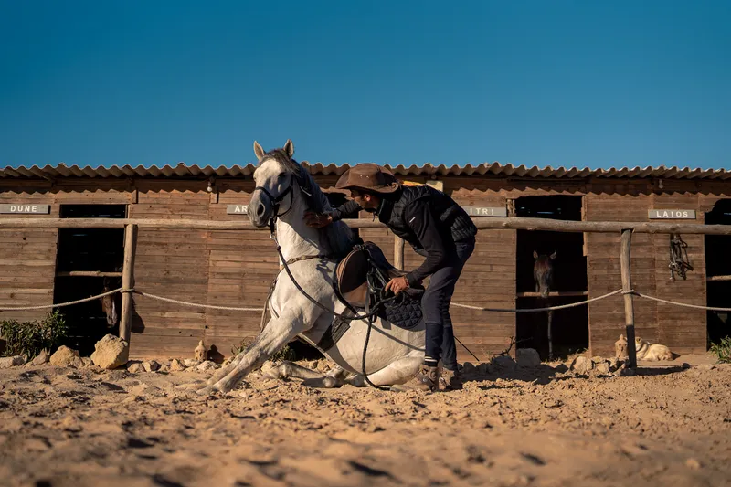 Bicha, riding instructor at Ranch des Dunes