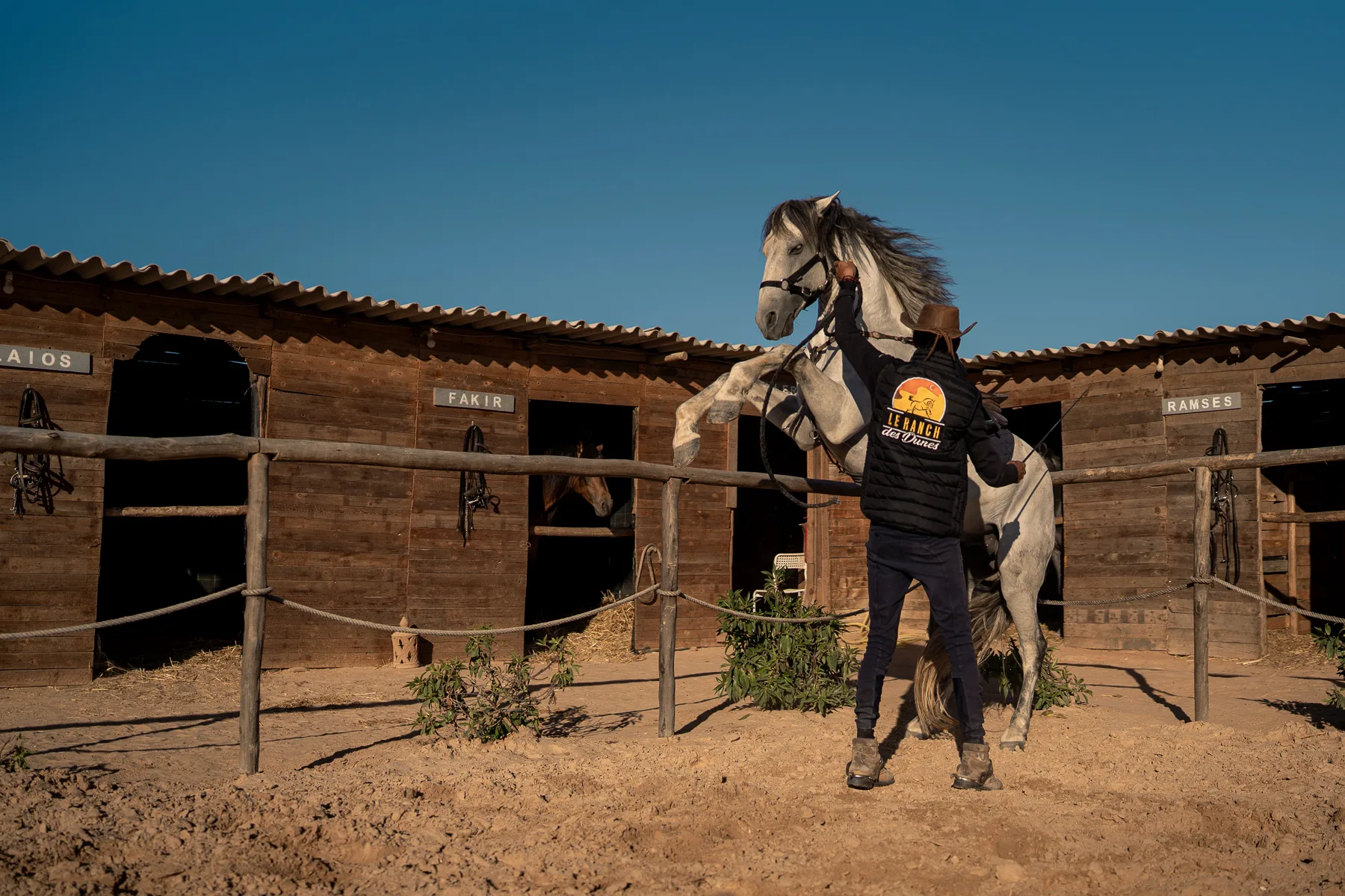 Riding lesson at Ranch des Dunes in Dakhla