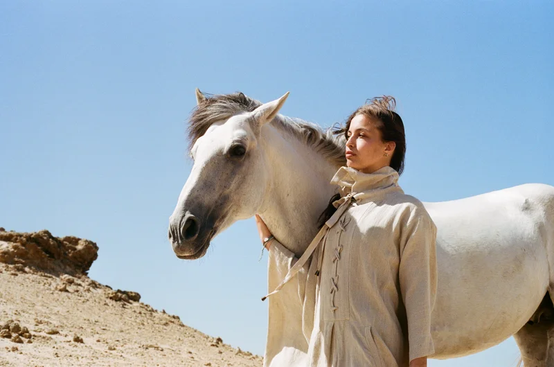 Professional horse photoshoot at Dakhla cliffs