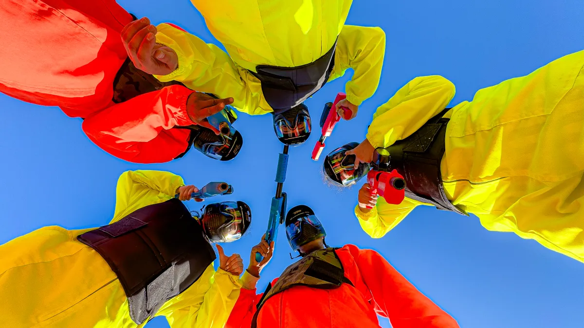 Paintball game in the Dakhla desert