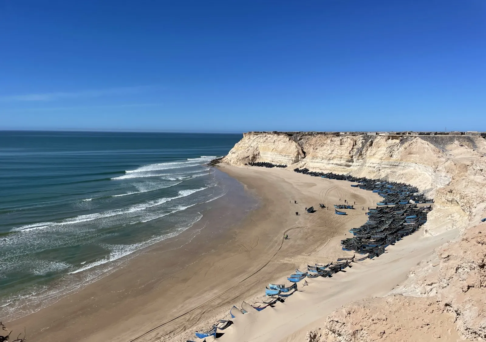 Surfing the Atlantic Ocean waves in Dakhla